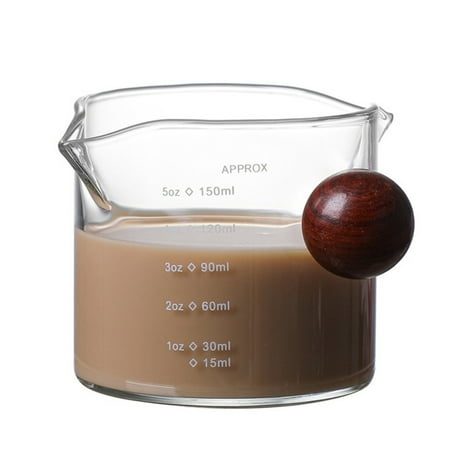 

Espresso Shot Glass Double Spout | Espresso Measuring Cup Glass with Ball Handle | High-Temperature Resistant Liquid Measuring Cup Cappuccino/Latte/Coffee/Milk/Cocktail Pitcher 75/150ml