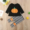 thumbnail image 1 of Ensemble de Tenues 2PCS Bébé Bébé Halloween Tenues T-Shirt + Pantalon Rayé, 1 of 5