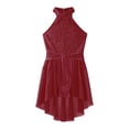 thumbnail image 5 of TSSOE Kids Girls Ballet Lyrical Dance Dress Lace Sleeveless Latin Jazz Contemporary Dancewear Burgundy 10, 5 of 7