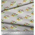 thumbnail image 2 of Soimoi Gray Cotton Voile Fabric House & Landscape Nature Print Fabric by the Yard 56 Inch Wide, 2 of 3