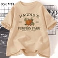 thumbnail image 2 of Camisetas Vintage de otoño para hombre y mujer, camisa con parche de calabaza Hagrid para Halloween, camisetas gráficas de algodón Unisex, 2 of 5