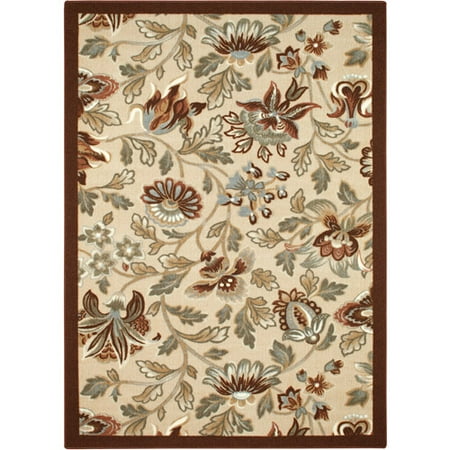 Mainstays Victoria Nylon Pile Area Rug, Dark Auburn