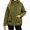 Army green, variant on Winter Women Long Sleeve Zipper Quilted Coat Casual Loose Lightweight Hooded Puffer Jacket with Pocket