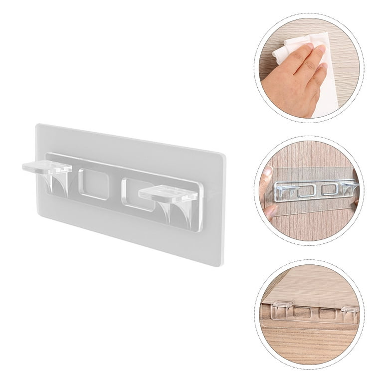 4Pcs Self Adhesive Sticky Shelf Bracket Support Peg Pin Angle