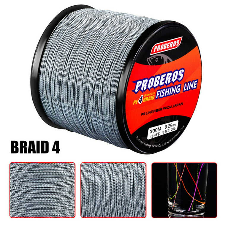 Originalsourcing 328Yds Fishing Line No Stretch PE Braided Line Spool  Reaction Tackle Gray Fishing Lines- 20Ib 
