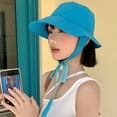 thumbnail image 5 of Women Breathable Wide-brimmed Show Face Sun Protection with String Fisherman Hat Basin Hat Strap Bucket Hats Women's Caps BEIGE, 5 of 8