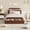 Walnut, variant on Eastvita Twin Size Wood Platform Bed Frame - Storage Headboard & Raised Footboard, Low Platform, Walnut