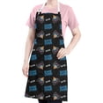 thumbnail image 5 of Multicolor Controllers Games Icons Black Apron-Garden Aprons for Women with Pockets-Cotton Linen Waterproof Kitchen Cooking Gardening Aprons Adjustable for Kitchen,Cooking,BBQ and Salon 33x27 Inch, 5 of 7
