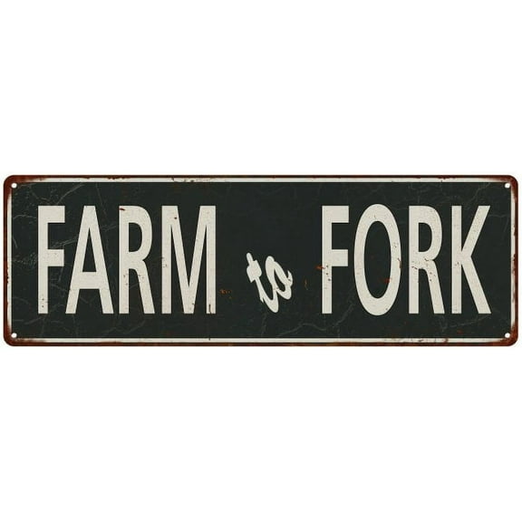 Farm to Fork Vintage Look Shabby Chic Gift Metal Sign 6x18 106180062061