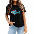 thumbnail image 2 of Funny Santa Shark Christmas Lights Sharkmas Tree Xmas T-Shirt for Adults Men and Women, 2 of 4
