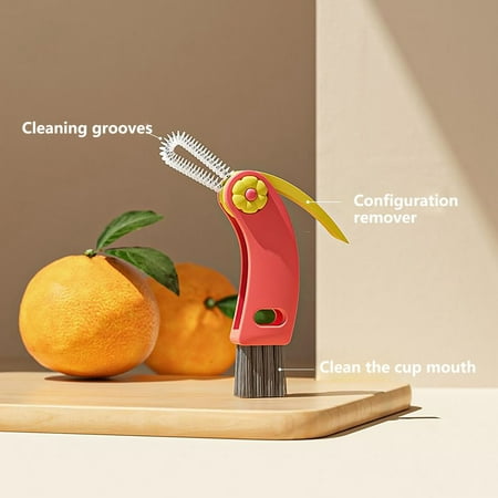 

grout cleaning brush pot Household items Three In One Cup Lid Brush Insulated Water Cleaning Tool Multifunctional Milk Bottle ！