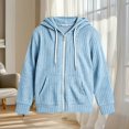 thumbnail image 5 of PureCasa Girls' Zip Up Sweaters Solid Color Loose Fit Hoodies Soft Comfy Long Sleeve Knit Sweater Hoodie With Pockets, 5 of 5