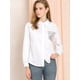 thumbnail image 4 of Allegra K Blusa Bolsillo De Lentejuelas Manga Larga Botones Arriba Camisa Trabajo Casual Para Mujer Blanco S Allegra K Camisa, 4 of 6