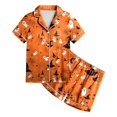 thumbnail image 4 of UAYOTSE Kids Girls Collared Button‑Front Satin Pjs, Short‑Sleeve Top and Sleep Shorts, Wearable Sleep Set for At‑Home Play and Overnight Stays Size 12-13 Years, 4 of 6