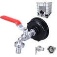 thumbnail image 1 of Grifo para tanque de 1000 l con adaptador para manguera de riego, conexión para grifo IBC S60X6, grifo de jardín para colector de agua de lluvia (adaptador de aleación de 1/2"), 1 of 5