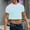 Light Blue, variant on Men's Casual T-Shirts, Short Sleeve Fashion Crew Neck Navel Exposed Shirts for Men Tee Black Size L