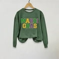 thumbnail image 4 of BKQCNKM Mardi Gras Outfit for Women Mardi Gras Shirts for Women Oversized Sweatshirt for Women Sweatshirt for Women Crew Neck Long Sleeve Mardi Gras Mardi Gras Sweatshirt, Green S, 4 of 4
