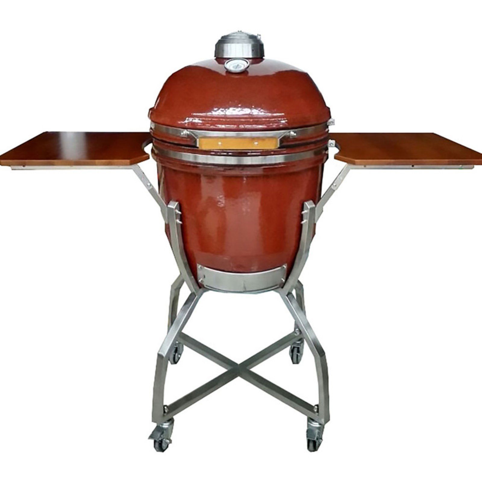 Hanover Ceramic Kamado Grill with Stainless Steel Cart
