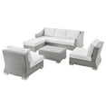 thumbnail image 1 of Lounge Sectional Sofa Chair Set, Rattan, Wicker, Light Grey Gray White, Modern Contemporary Urban Design, Outdoor Patio Balcony Cafe Bistro Garden Furniture Hotel Hospitality, 1 of 10