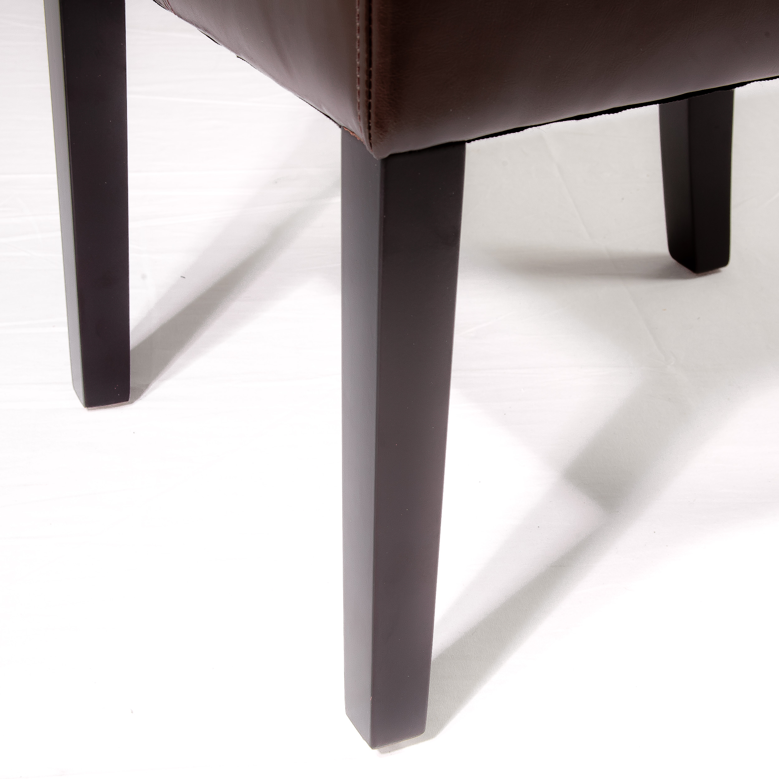 Noble House Franklin Contemporary Leather Dining Chairs, Set of 6, Chocolate Brown