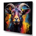 thumbnail image 2 of Designart "Pop Art Portrait of a Gazing Goat" Animals Wall Art - Modern Colorful Goat Entryway Wall Art, 2 of 6