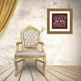 thumbnail image 3 of Wild Apple Portfolio 12x12 Gold Ornate Wood Framed with Double Matting Museum Art Print Titled - Bathroom Advice I Purple, 3 of 4