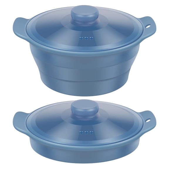 Microwave Silicone Steamer 1250ML Large Collapsible Microwave Steaming Pot with Transparent Lid Dishwasher Safe for Salad Picnic