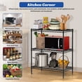 thumbnail image 5 of 3 Tier Shelf Metal Wire Shelving Unit Adjustable Storage Shelves Storage Rack Heavy Duty Steel Standing Shelf Units for Restaurant, Garage, Kitchen Metal Shelves with Feet Leveler, Black, 5 of 7