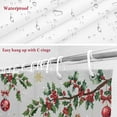 thumbnail image 6 of Merry Christmas Bathroom Shower Curtain Xmas Cute Gingerbread Man Balls Holly Berry Snowflakes Grey Waterproof Washable Shower Curtains for Bathtub Bath Decor with Grommets and Hook 72 X 72 Inch, 6 of 8