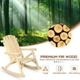 thumbnail image 4 of 3-Piece Outdoor Wood Rocking Bistro Set, Adirondack Rocker Chair Set with 2 Rockers and 1 Coffee Table, Patio Wooden Conversation Set for Garden, High Fanned Back & Slatted Seat, Natural, 4 of 7
