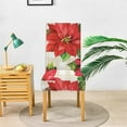 thumbnail image 3 of 6 Pcs Beige Red Flower Dining Room Chair Cover,Folding Chair Covers， Stretch Chair Covers, Chair Covers Decorative Dining Chairs, Dining Room Kitchen Rre Available Chair Covers, 3 of 6