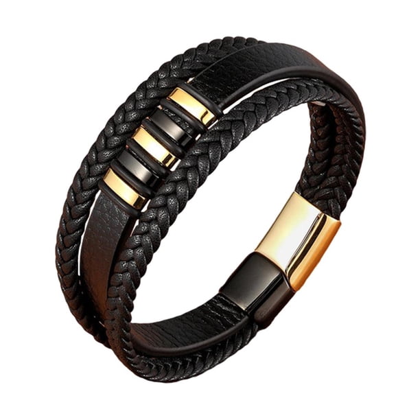 Brazalete Sunnimix Pulseras anchas de puño Cuero para Hombre