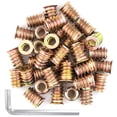 thumbnail image 1 of Threaded Insert 1/4"-20 x 15mm 40Pcs, Nut Threaded Wood Inserts Furniture Screw Connector for Wood Furniture with 6mm Hex Spanner, 1 of 7