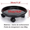 thumbnail image 3 of Soporte para maceta con ruedas de 2 piezas, soporte para plantas con ruedas de 30 cm, soporte para plantas con rueda universal para plantas de interior y exterior, capacidad de carga 56 kg, negro JFHHH pequeña, 3 of 5