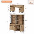 thumbnail image 2 of WAMPAT Home Office Furniture Set: 59in Modern Executive Desk with Charging Station & Drawers and 2 PCS 72in Tall Bookcases with Storage Cabinet, Home Office Furniture for Living Room, Oak, 2 of 16