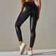 thumbnail image 1 of Pantalones de cuero con costuras de cuero brillante, pantalones sexis ajustados y elásticos de cintura alta para mujer, 1 of 6