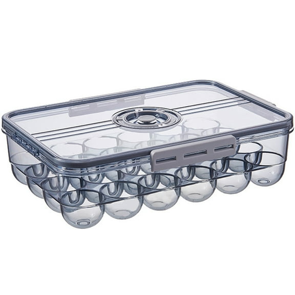 Vaupan Sealed Egg Holder Eggs Box with Timer, Translucent High-Grade Food Storage Container, Used for Refrigerator, with Freshness Timer Cover, Suitable for Keeping Fresh at Regular Time