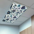 thumbnail image 2 of 1 Pack Retro Blue Flowers Fluorescent Light Covers for Ceiling Lights Abstract Art Floral Country Plant Magnetic Ceiling Light Covers Overhead Light Filters for Office Classroom Home, 2 of 9