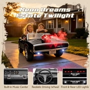 iYofe 24V 2 Seater Licensed 1970 Dodge Charger R/T Powered Ride on Cars, Kids Electric Toys Car with Remote Control, 4 Wheels Spring Suspension, Black