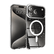 Entronix Magnetic Glitter Clear Case for iPhone 17 Pro Max – Hard Back Protective Cover