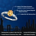 thumbnail image 2 of Gem Stone King 1.55 Ct Oval Checkerboard Yellow Citrine G/H Lab Grown Diamond 925 Sterling Silver Ring, 2 of 6