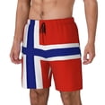 thumbnail image 5 of Men's 2 in 1 Swim Trunks with Compression Liner Norwegian Flag Quick Dry Beach Shorts, 5 of 6