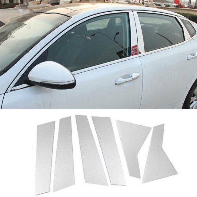 Chrome Pillar Posts for Kia Optima 2016-2020 6Pcs Set Door Trim Mirror Cover Kit