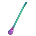 thumbnail image 1 of Stainless Steel Straw Spoon Reusable Drinking Spoon Straws Double Filter Flat Smooth Design Straws, 1 of 7