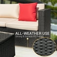 thumbnail image 5 of Devoko 6 Pieces Fire Pit Seating, Outdoor Sectional Rattan Sofa Set with 40000 BTU Propane Fire Pit Table, 5 of 8