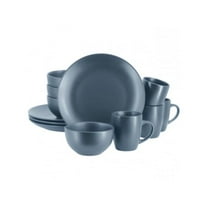 Gibson Home 142564.12 Everyday Plus Round Sto are Dinnerware Set, Blue - 12 Piece