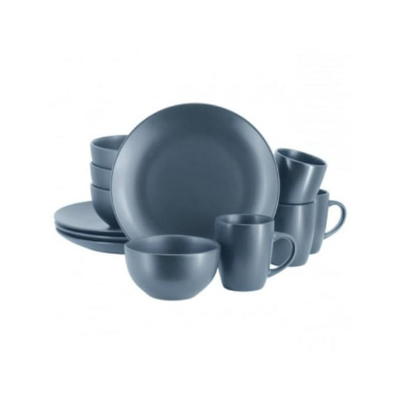 Gibson Home 142564.12 Everyday Plus Round Sto are Dinnerware Set, Blue - 12 Piece