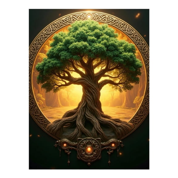 Diamond Art Kit for Adults, Tree In Golden Forest Diamond Painting for Adults Beginners, DIY Diamond Art Painting Kits, 5D Diamond Painting Crafts for Home Decor 12x16 Frameless