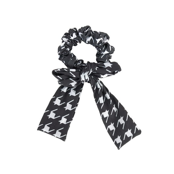 Motique Accessories Chiffon Scrunchie with Bow Tails Hair Ties - Black