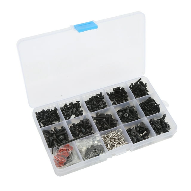 Ensemble d'Assortiment de Vis, Kit de Vis RC à Filetage Clair avec Boîte de Rangement pour Voiture RC 1/10